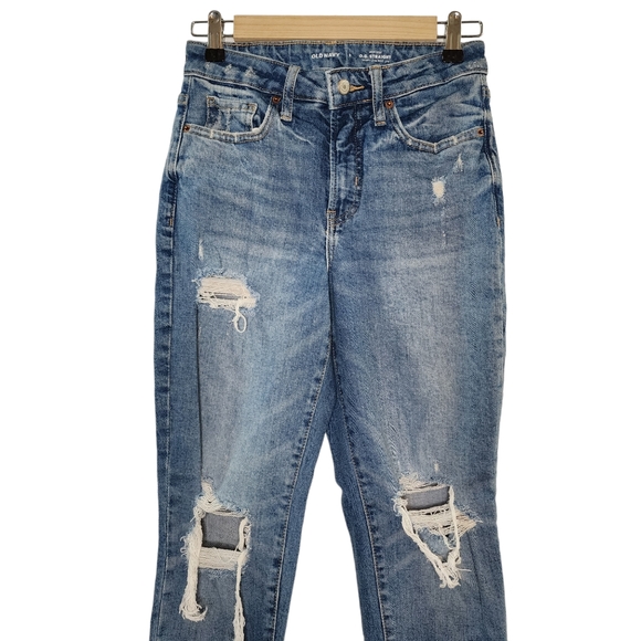 Old Navy High Rise O.G. Ripped Straight Jeans - Picture 4 of 9